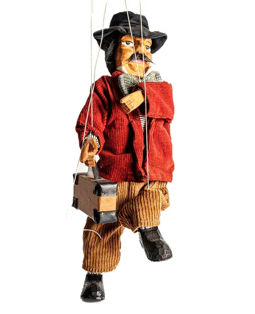 Marionette Puppe Reisender / Vertreter - Bild 2