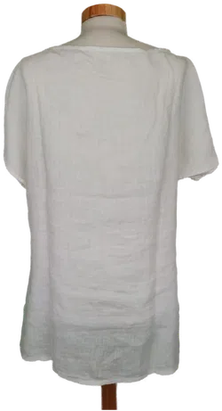 La Fabbrica Del Lino Damen T-Shirt weiß - 38/M - Bild 2