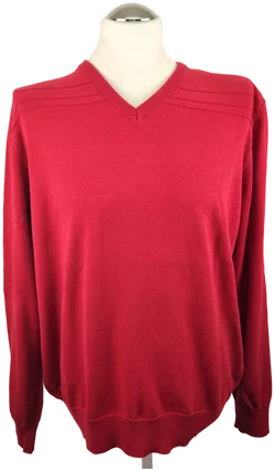 Herrenpullover C&A Rot mit V-Ausschnitt | Casual-Klassiker – Vorschau 1