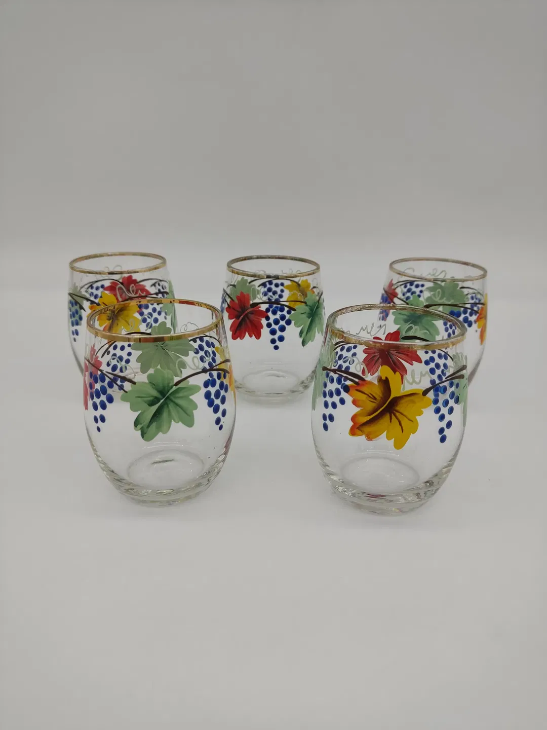 Vintage Wiener Achtelgläser, handbemalt - 5 Stück - Bild 1