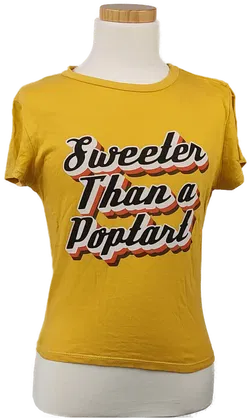 FASHION NOVA Kinder T-Shirt mit Aufdruck gelb - Gr. 111-116 - Bild 1