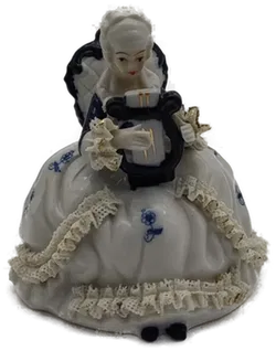Porzellan Figur Dame mit Harfe - Bild 1