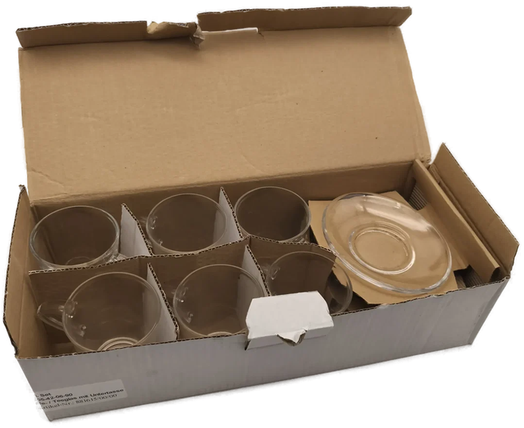 6 Stk. Kaffeeglas, Teeglas, Punschglas, mit Untersetzer – Bild 3