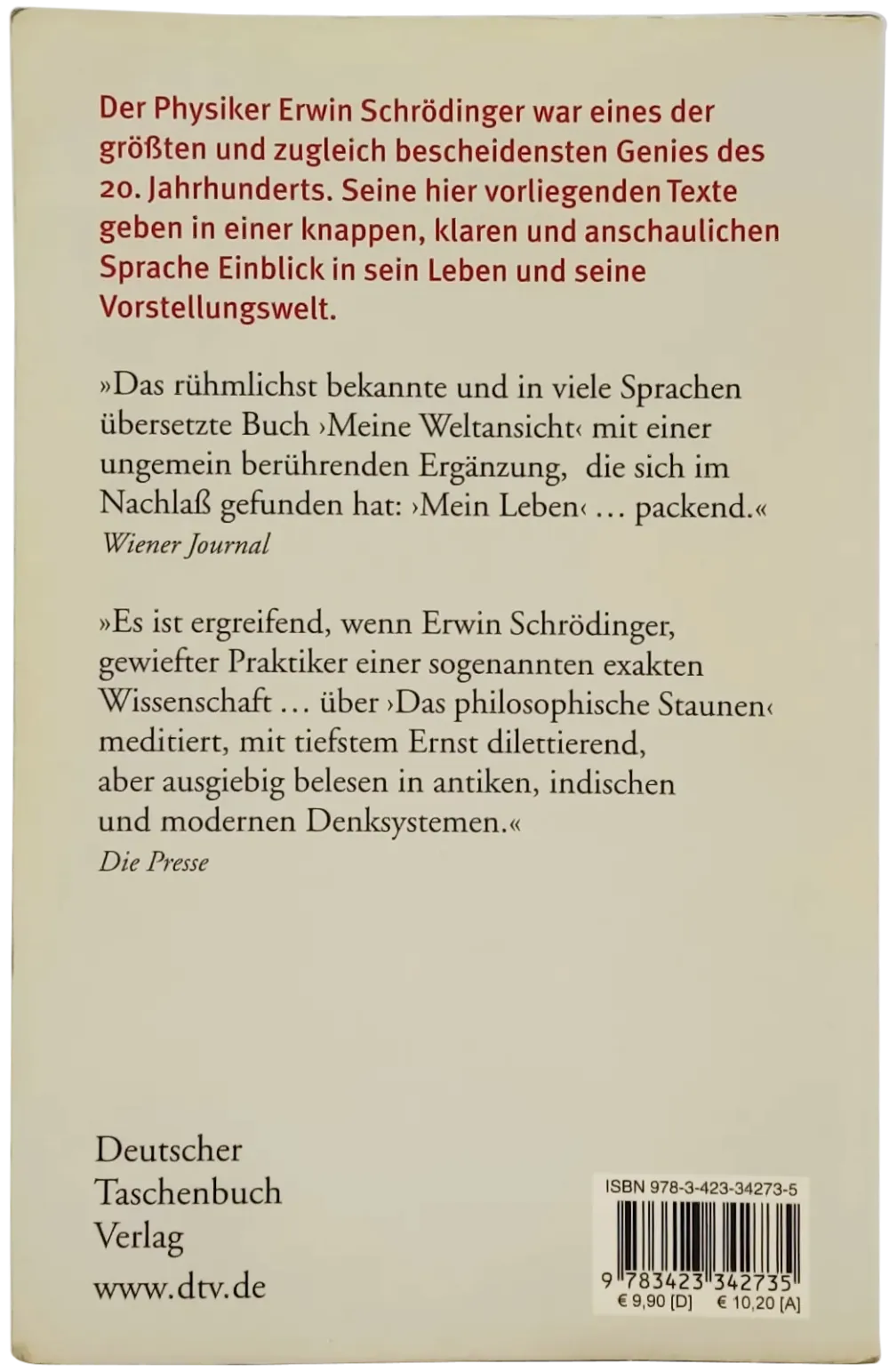 Buch "Mein Leben, meine Weltansicht" von Erwin Schrödinger – Bild 2