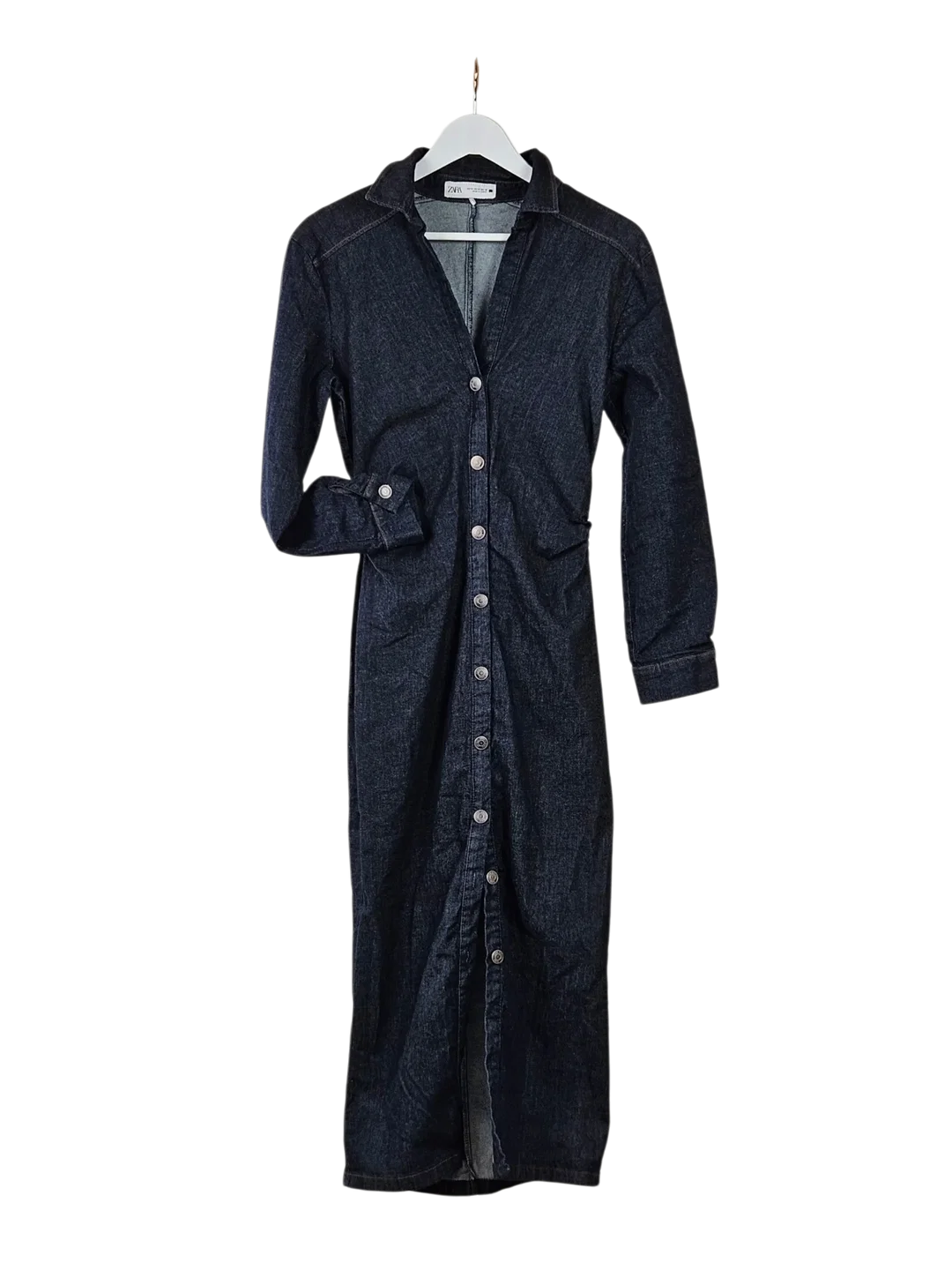 ZARA Damen Hemdblusenkleid, dunkelblau - Gr. M / 38 - Bild 4