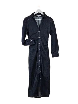 ZARA Damen Hemdblusenkleid, dunkelblau - Gr. M / 38