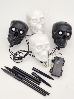 LED-Deko für Halloween "Totenkopf" (4er-Set) – Vorschau 2