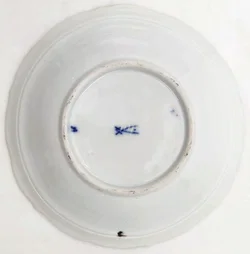 Tasse mit Untertasse Meissen (2-teilig) - gold gehöhter reliefierter Blattdekor – Vorschau 5
