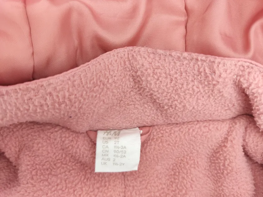 H&M Kinder Schneeanzug rosa Gr. 92 – Bild 3