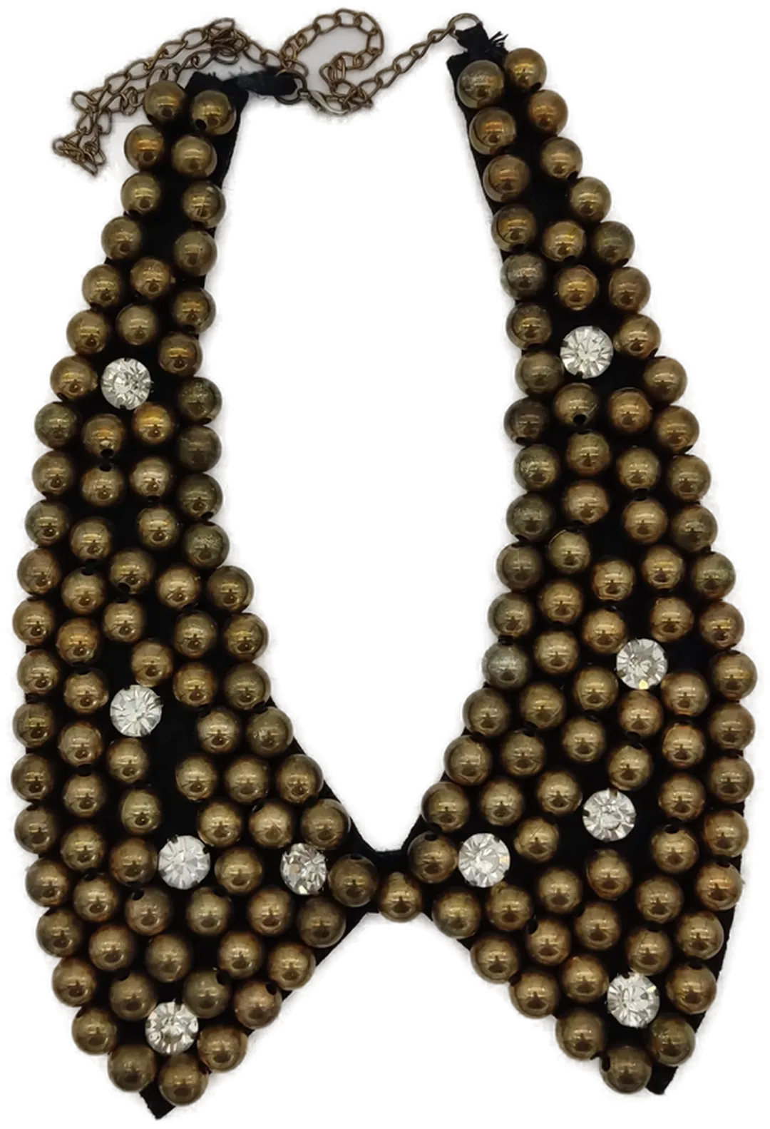 Collier mit Metallperlen und Kunststoffglitzersteinen - Bild 4