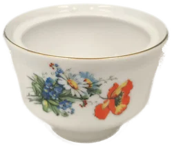 Bareuther Waldsassen, Zuckerdose ohne Deckel, Porzellan mit Goldrand, Ersatzteil, Vintage