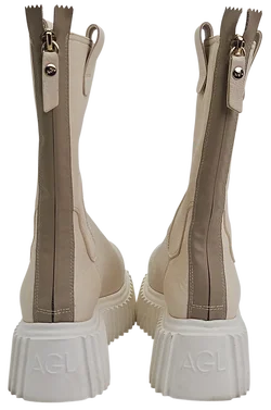 AGL Damen Plateau Leder Boots, creme - Gr. 36 - Bild 5
