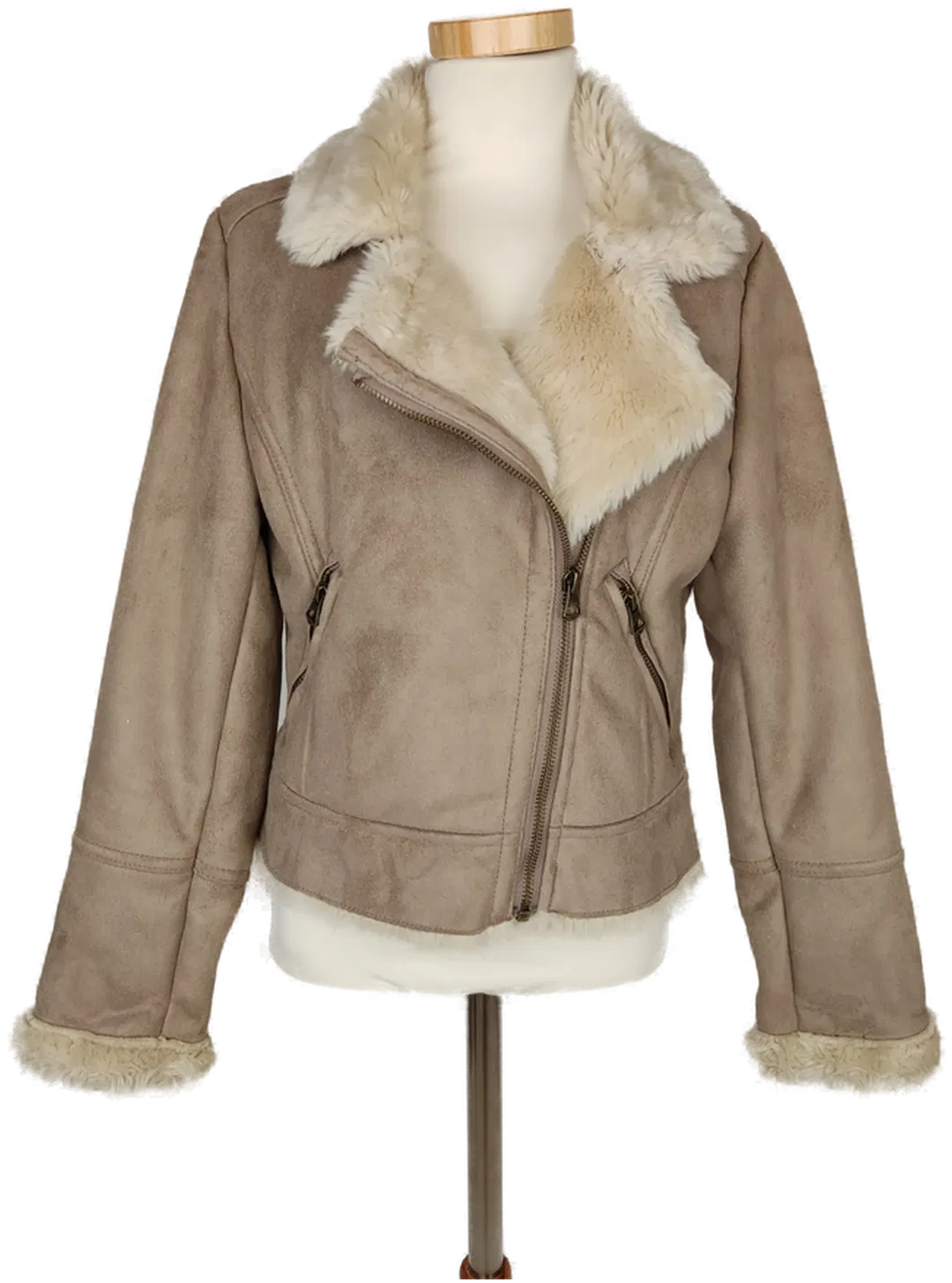 C&A Kurzjacke mit Pelzfutter braun - 146 - Bild 4