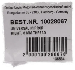 Detlev Louis Motorrad, Universal Spiegel, rechte Seite, NEUWERTIG – Vorschau 2