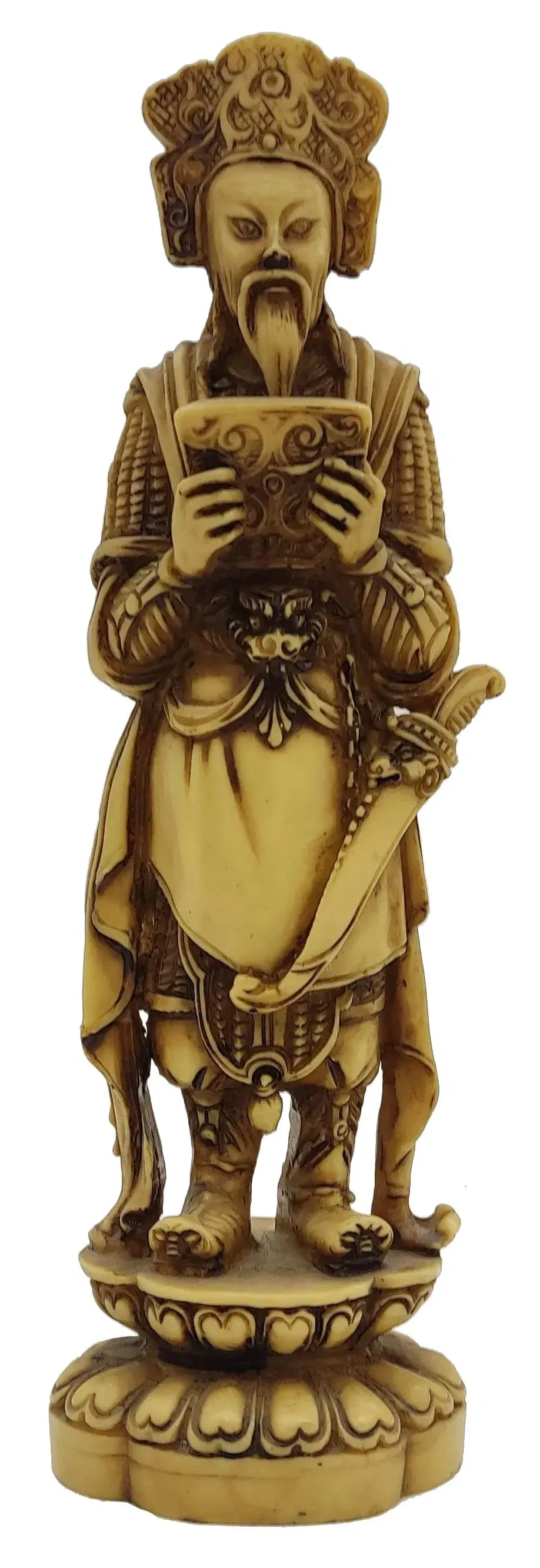 Dekorative asiatische Figurenskulptur - Gelehrter mit Schriftrolle - Bild 3