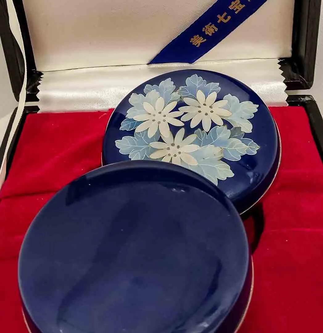 Ando Jubei Cloisonné Dose – Japanische Emaille-Kunst, Blumen (ca. 8 cm) – Bild 4