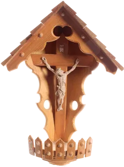 Herrgottswinkel aus Holz – Kruzifix mit Jesusfigur – handgeschnitzt – ca. 56 cm – religiös - Bild 1