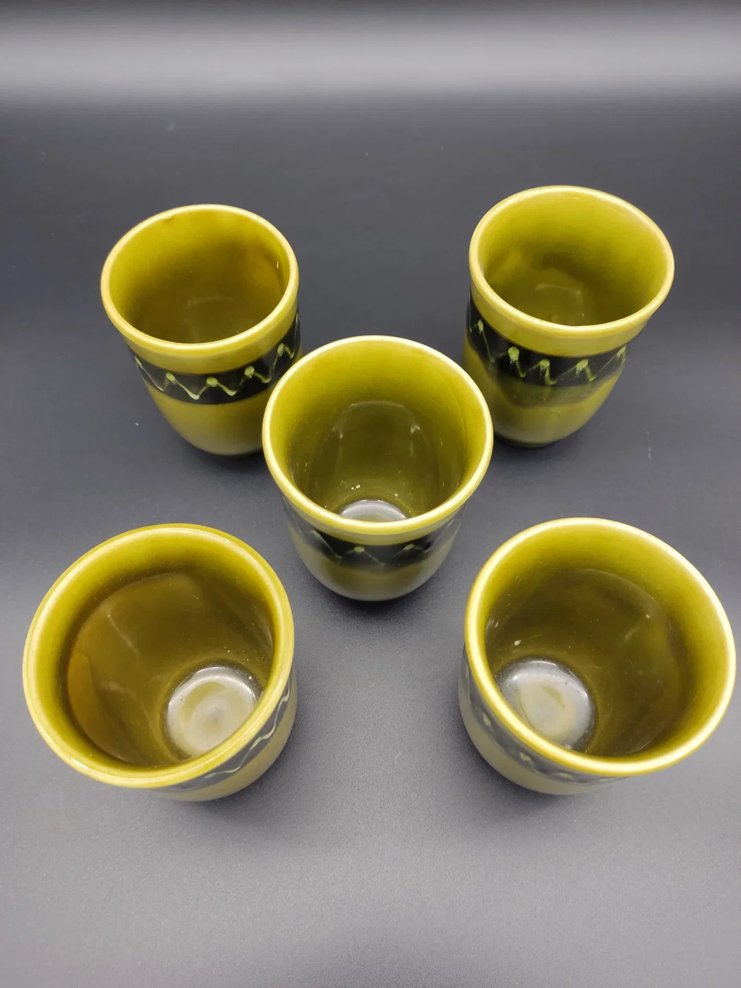 Vintage 5er Set Keramik-Becher von Keramos Austria – Bild 3