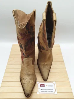 Colorado Vintage Cowboystiefel, Gr. 37, Leder, beige - neu besohlt  - Bild 1