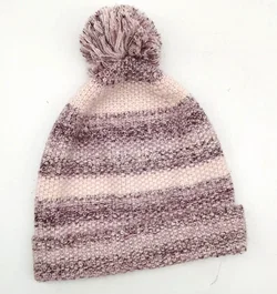 Bommelmütze mit Schal, handgestrickt - Set  – Vorschau 2