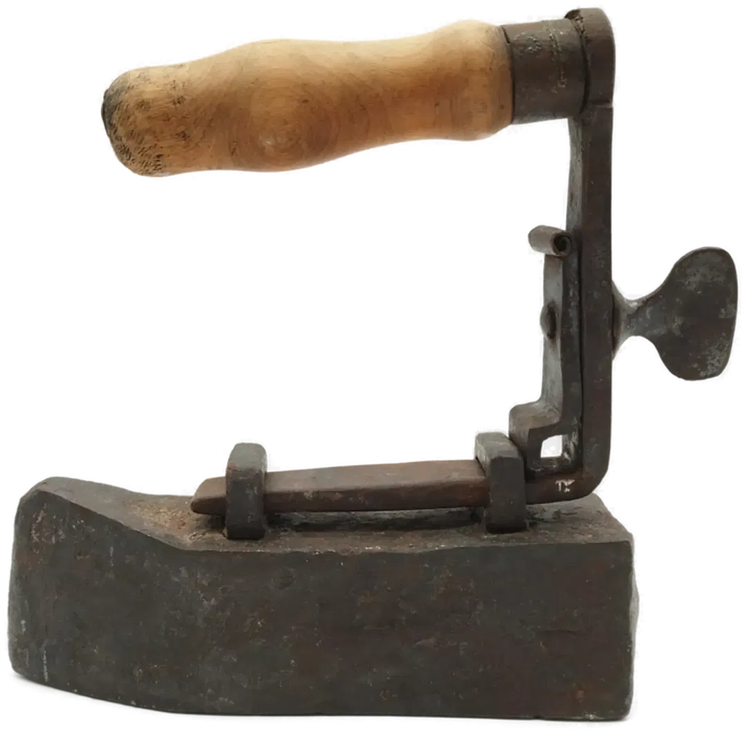 Antikes Bügeleisen Gusseisen Holzgriff | Einmaliges Unikat - Bild 4
