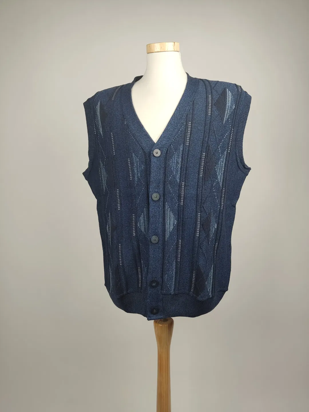 Cortessa Herren Strickgilet blau- 4XL/ 58 - Bild 1