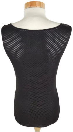 T-Shirt "Fishbone", ärmellos mit Rundhalsausschnitt, schwarz gemustert, Größe S – Vorschau 3