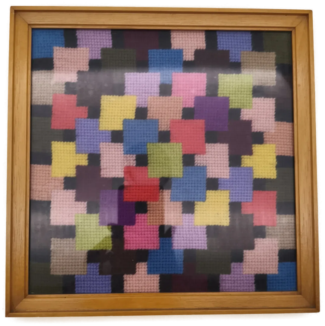 kleines Stickbild, 25 x 25cm, gerahmt – Bild 1