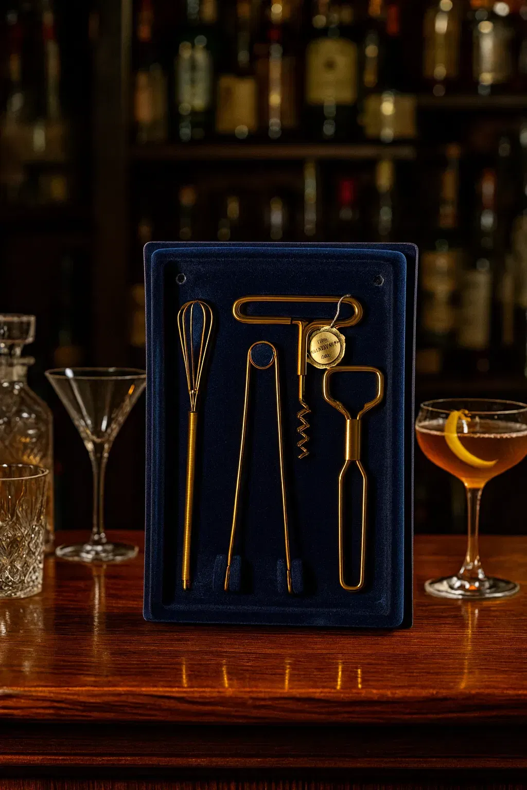 Beveland 24 Karat Hartvergoldet Bar-Set – 4-teilig im Samtetui - Bild 1