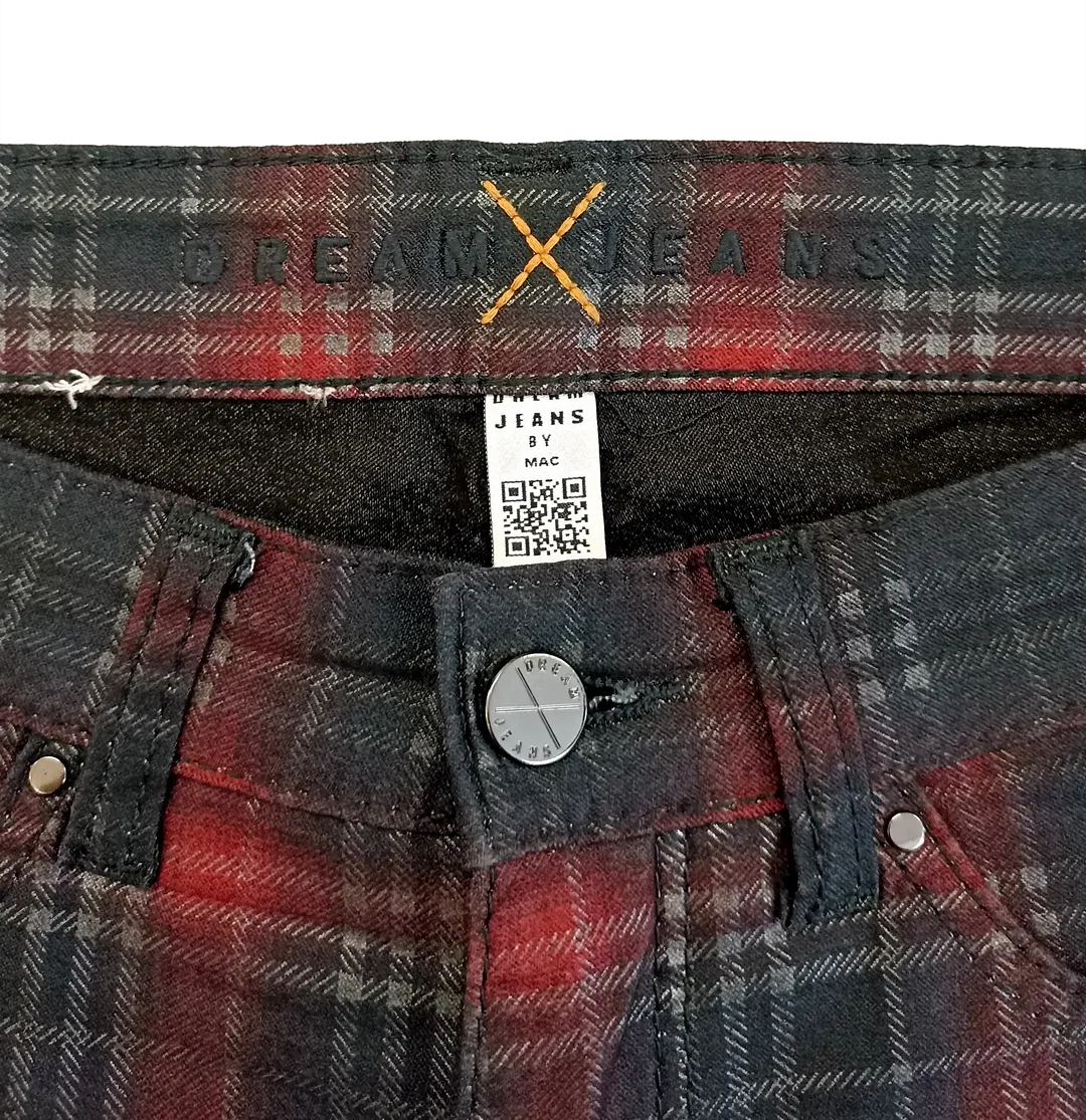 Mac Jeans Damen Jeans grau und rot kariert Gr. W36 / L32 – Bild 3
