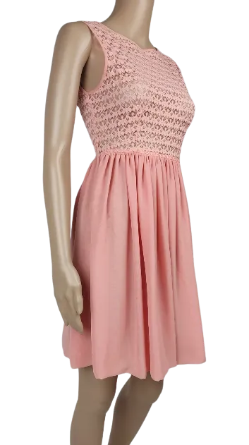 American Apparel Damen Chiffonkleid, pfirsichrosa - Gr. XS – Bild 2