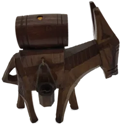 Kleiner Esel mit Fass und zwei Eimern, braun, Größe ca. 14 x14 cm - Bild 1