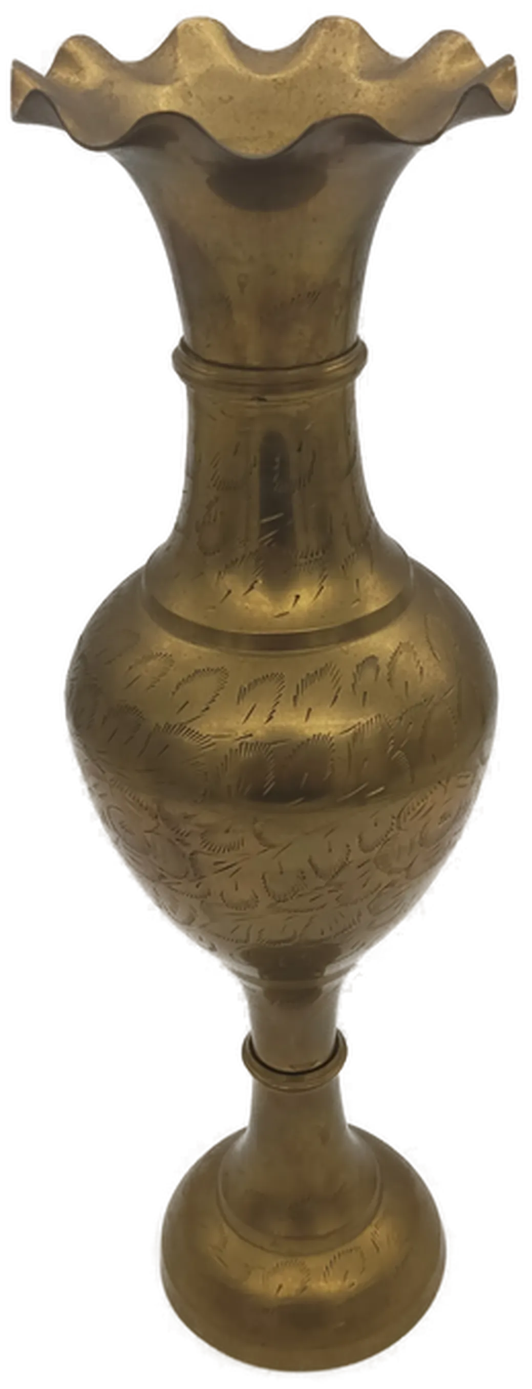 Deko Vintage Vase aus Messing mit Gravur – Bild 2