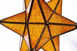 Orientalisch angehauchte Vintage Deko in Sternform zum Aufhängen, orange-gold - Bild 3