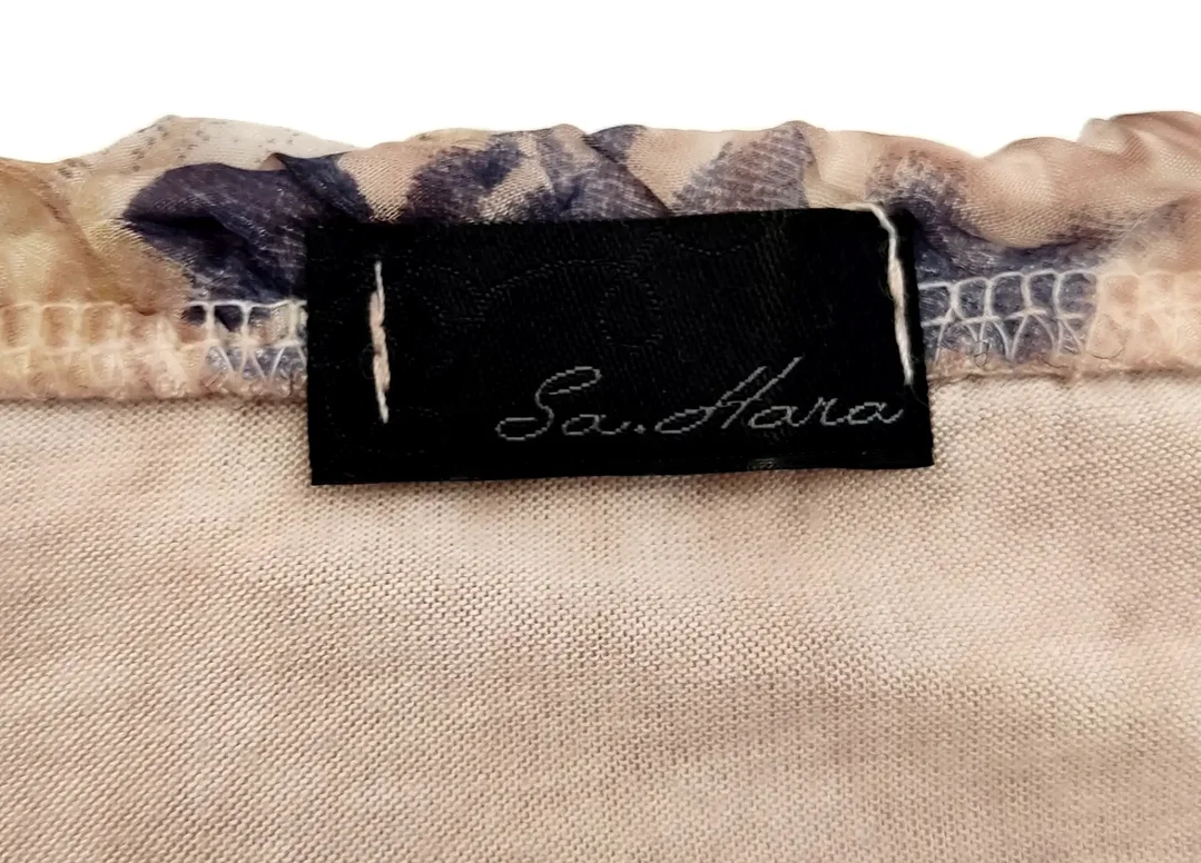 Sa.Hara Damenbluse beige  mit blauem Muster- Gr. 42 – Bild 4