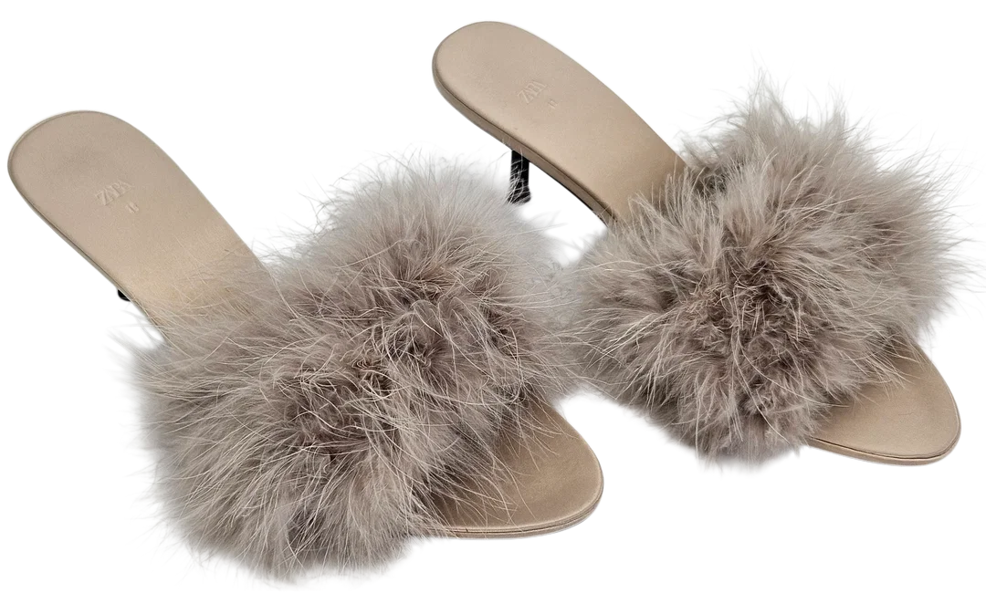 ZARA Damen Pantoletten, beige - Gr. 40 – Bild 3