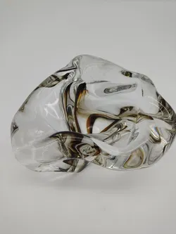 Vintage Glasschale / Aschenbecher mit rauchgrauen Einschlüssen - Bild 1