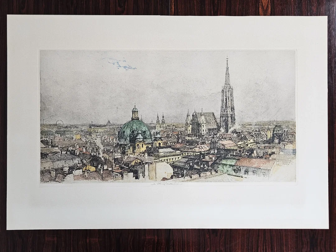 Wien - Luigi Kasimir - Radierung in Farbe  - Bild 1