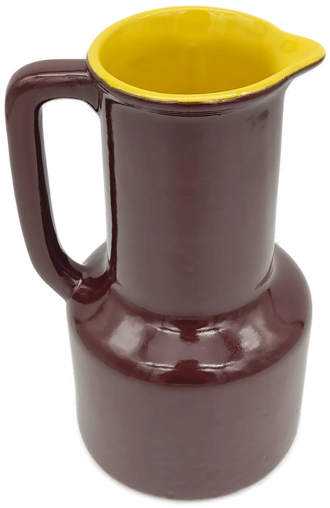 Vintage Ungarischer Wasserkrug (1,5 Liter) aus den 1970 Jahren. Rot-braun/Gelb - Bild 1