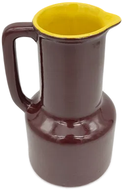 Vintage Ungarischer Wasserkrug (1,5 Liter) aus den 1970 Jahren. Rot-braun/Gelb - Bild 1