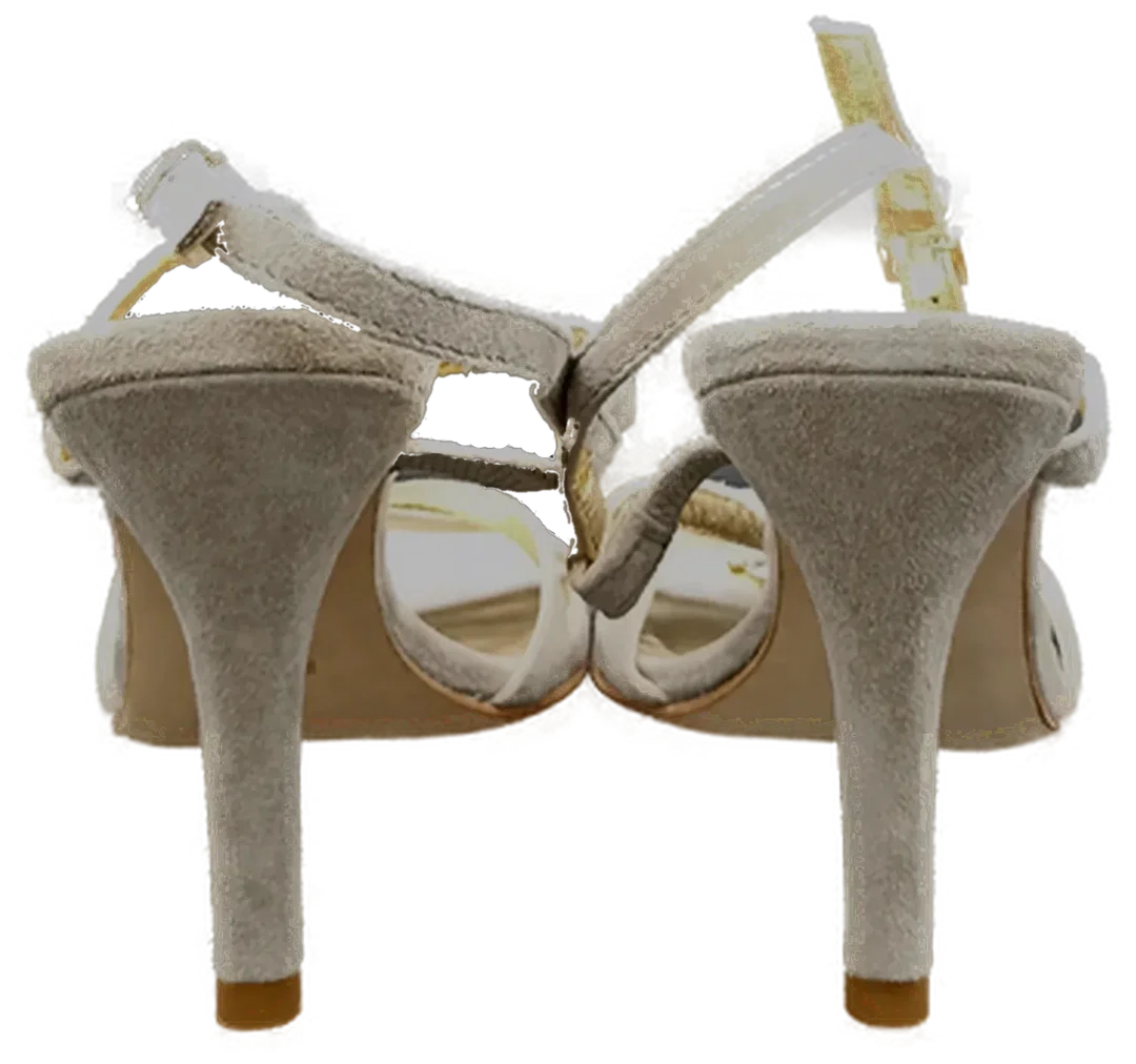 Damen Ziegenvelourleder Sandalen Grau Gr. 38 – Bild 6