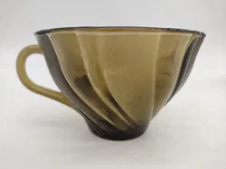 Vereco Duralex Smoked Glass Swirl 6 Stk Tee-Kaffeetassen + 6 Stk Untertassen - Bild 2