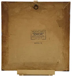 Schöner Alter Bilderrahmen mit Stoffbildniss Breite ca 28,5cm Höhe ca 29cm - Bild 6