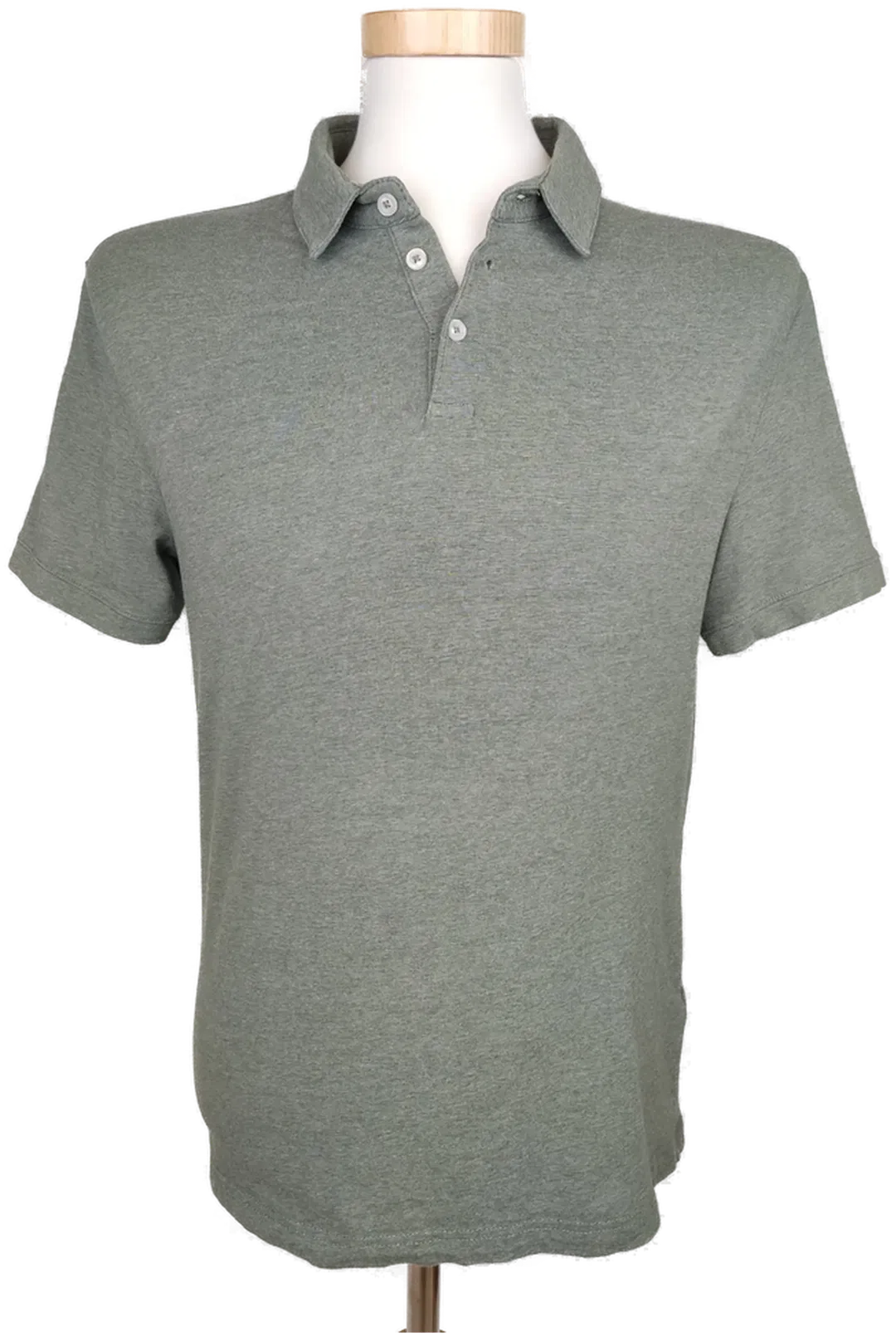 H&M Herren Poloshirt grün/grau melé - M/48 - Bild 1