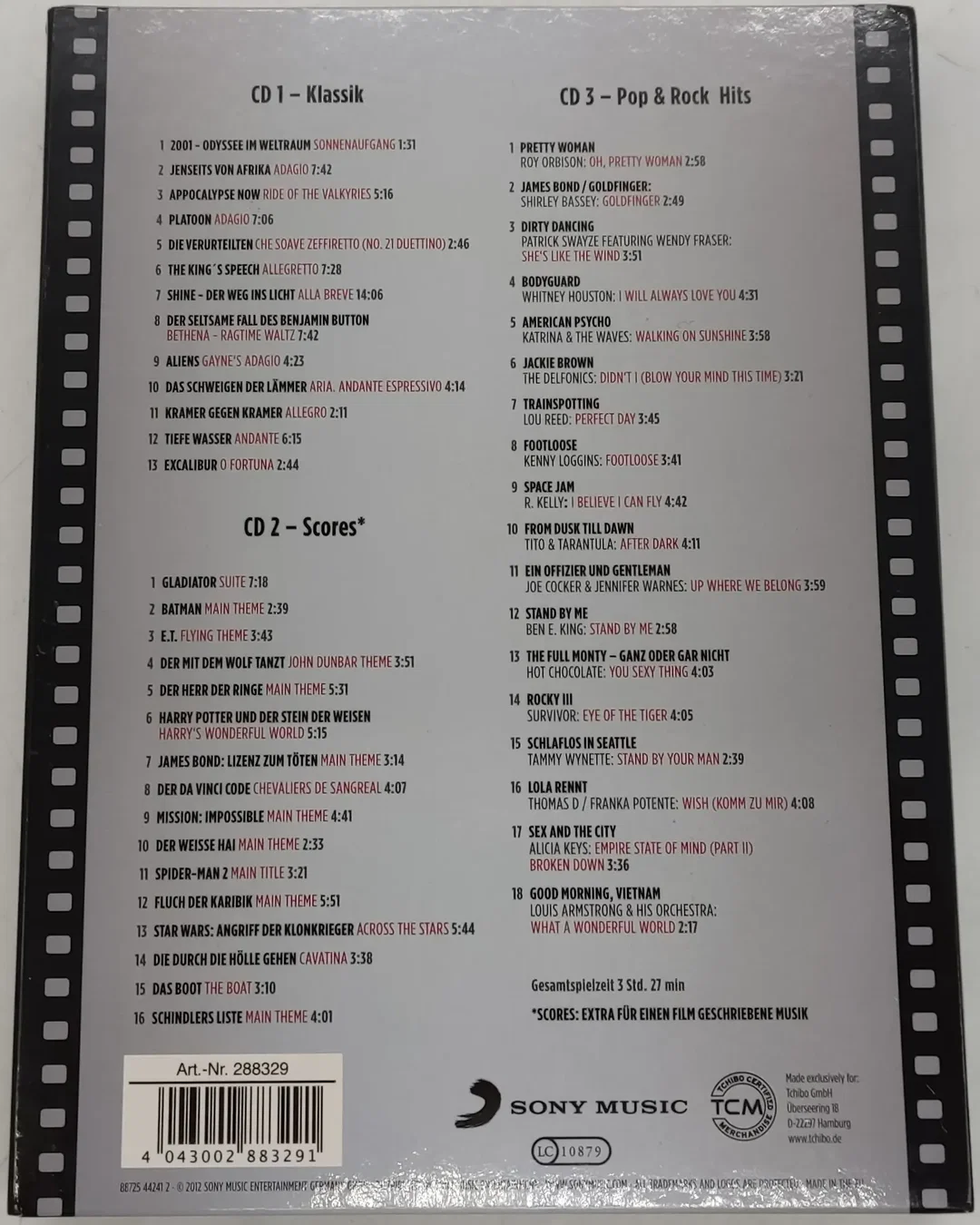 3 CD's "Best Of Cinema Hits" mit 16 seitigen Booklet von 2012 – Bild 3