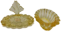 Pompadour Kristallglasschale mit Deckel 1970er Jahre - Bild 4