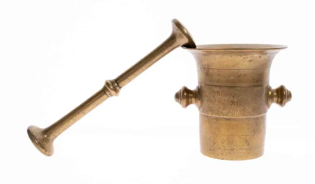 Vintage Apotheker Messing Mörser mit Stößel - Bild 1