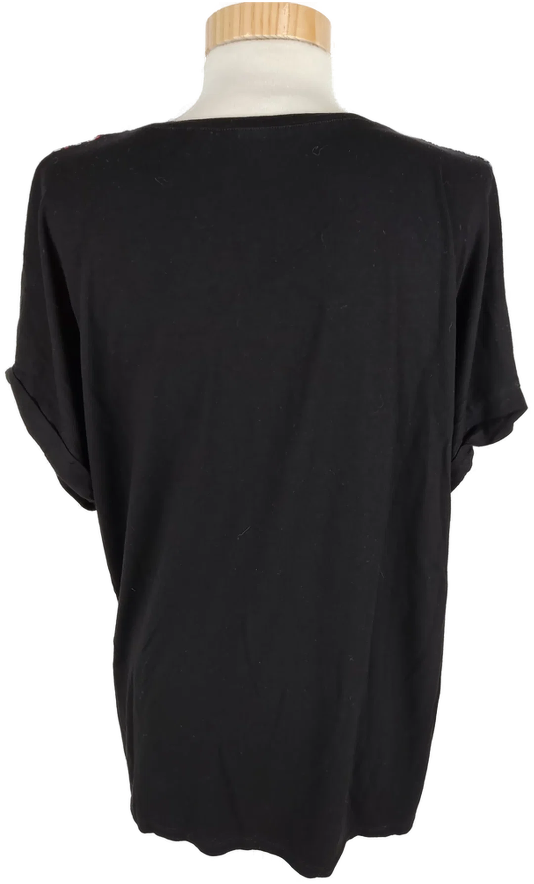 T-Shirt "Canda", kurzarm mit Rundhalsausschnitt, schwarz/gemustert, Größe L – Bild 3