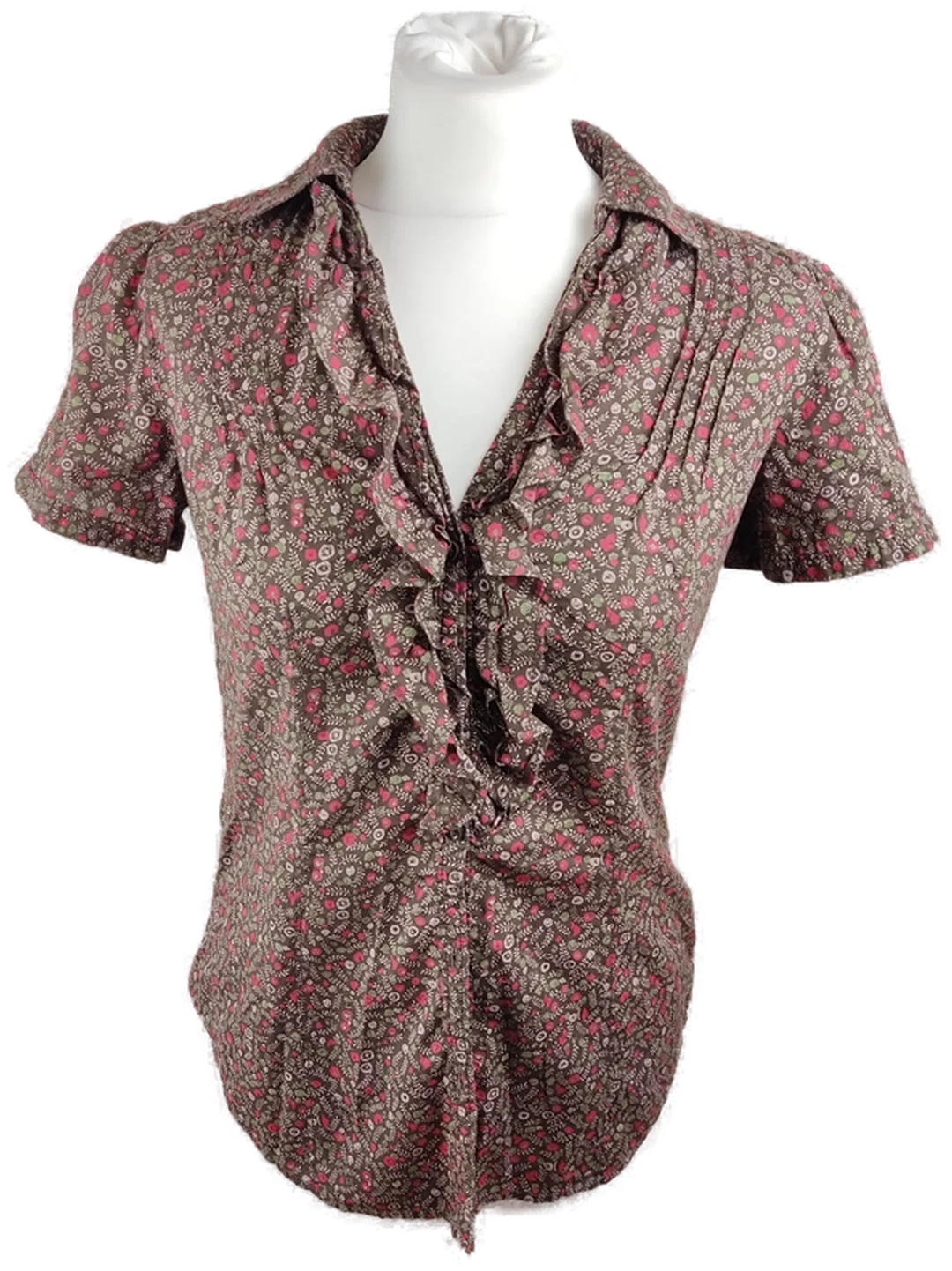 Esprit Damenbluse Baumwolle Blumenmuster Größe 36 | Retro-Charme – Bild 1