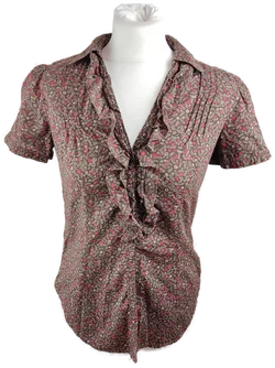 Esprit Damenbluse Baumwolle Blumenmuster Größe 36 | Retro-Charme